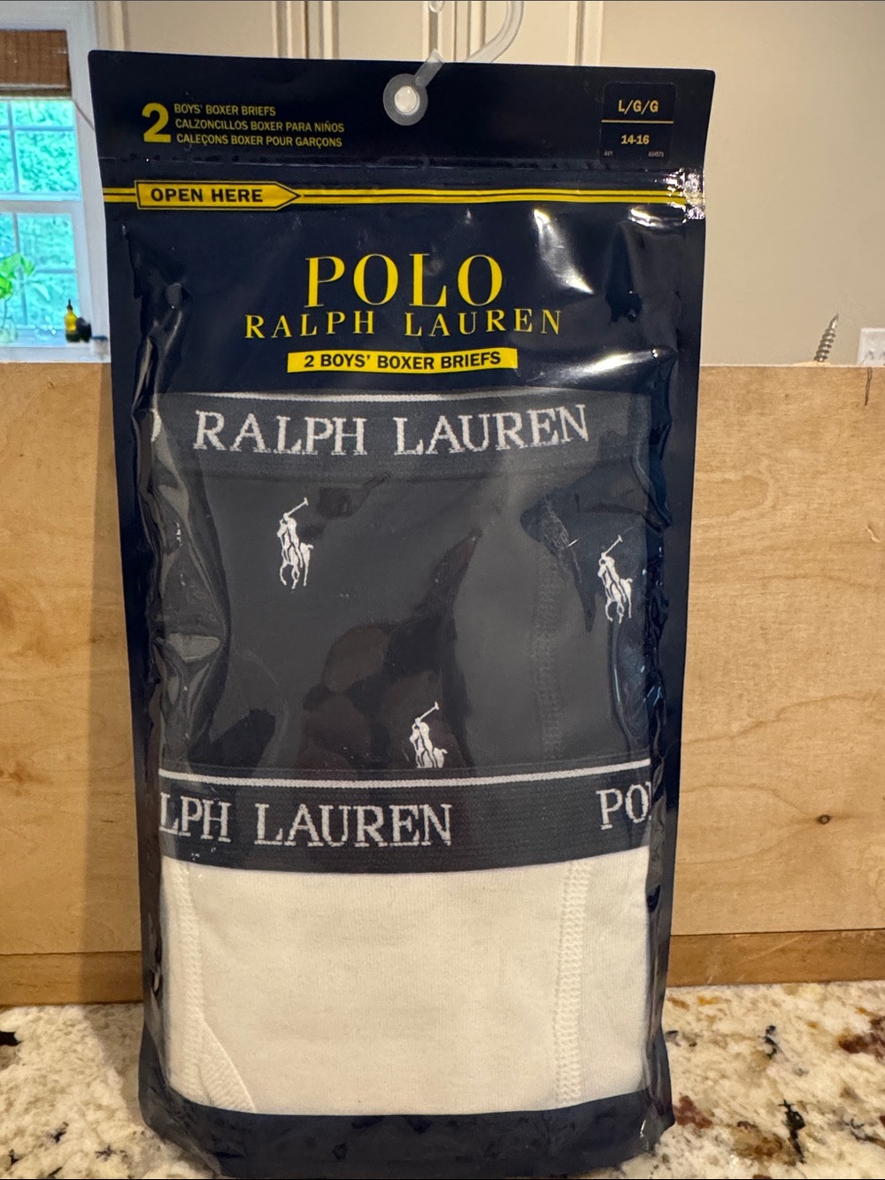 Polo by Ralph Lauren Boys 2-Pack Boxer Briefs Black and White